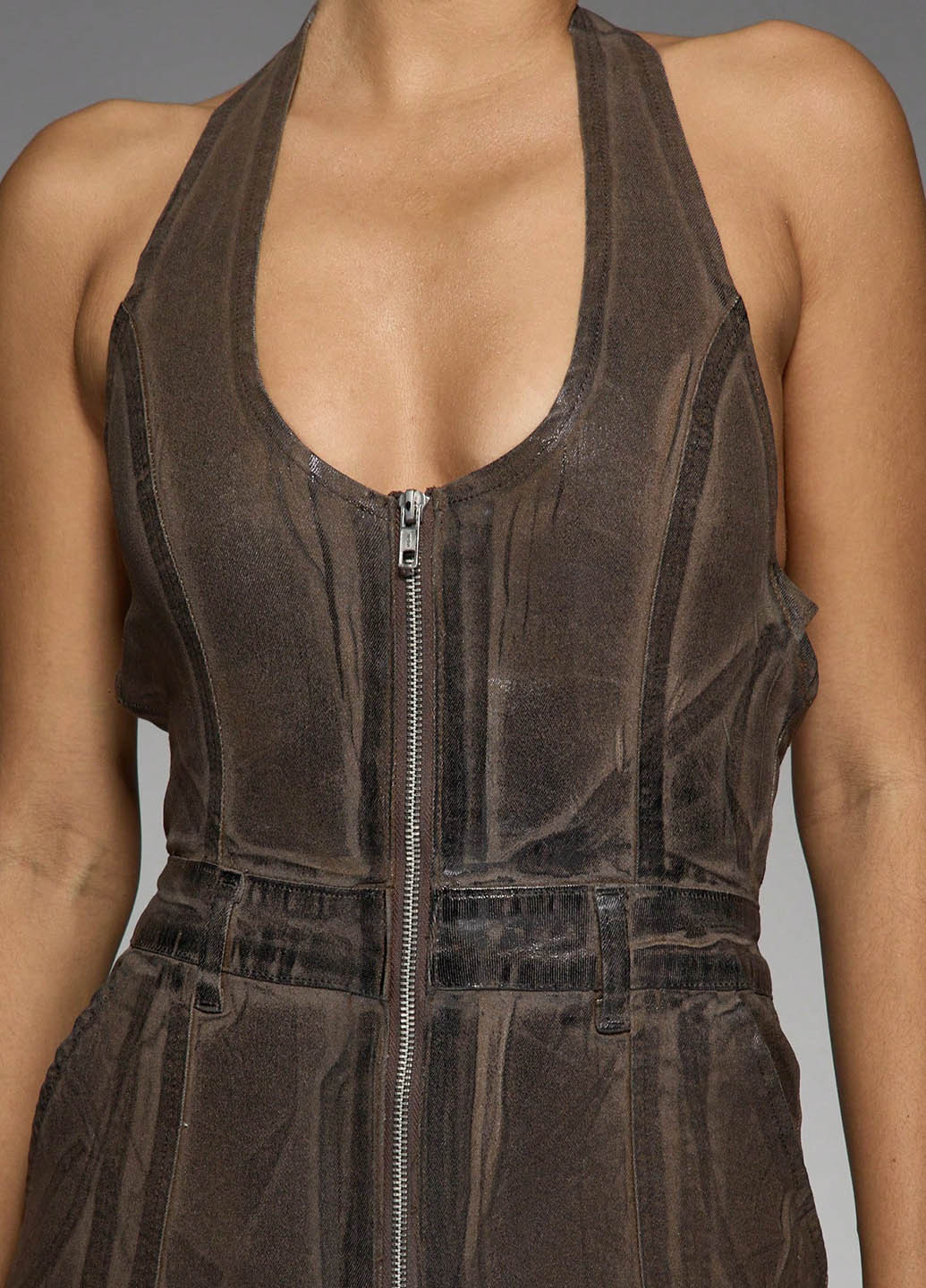 Комбінезон SHEIN комбінезон-брюки тай-дай коричневий вечірній, кежуал бавовна