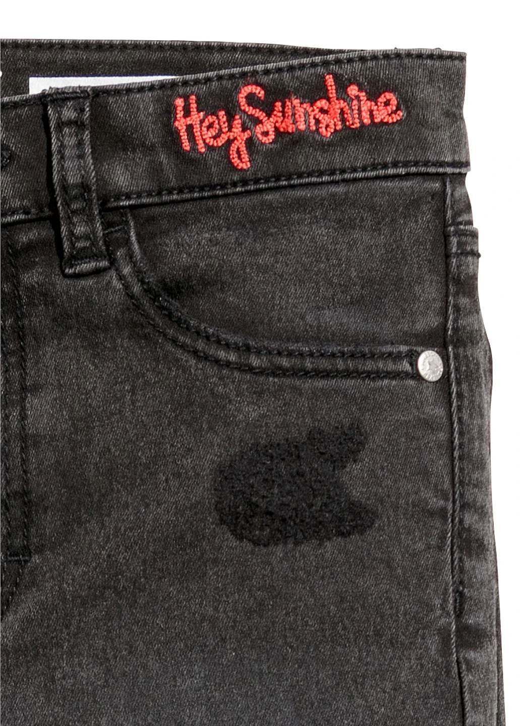 Черные демисезонные зауженные джинсы H&M