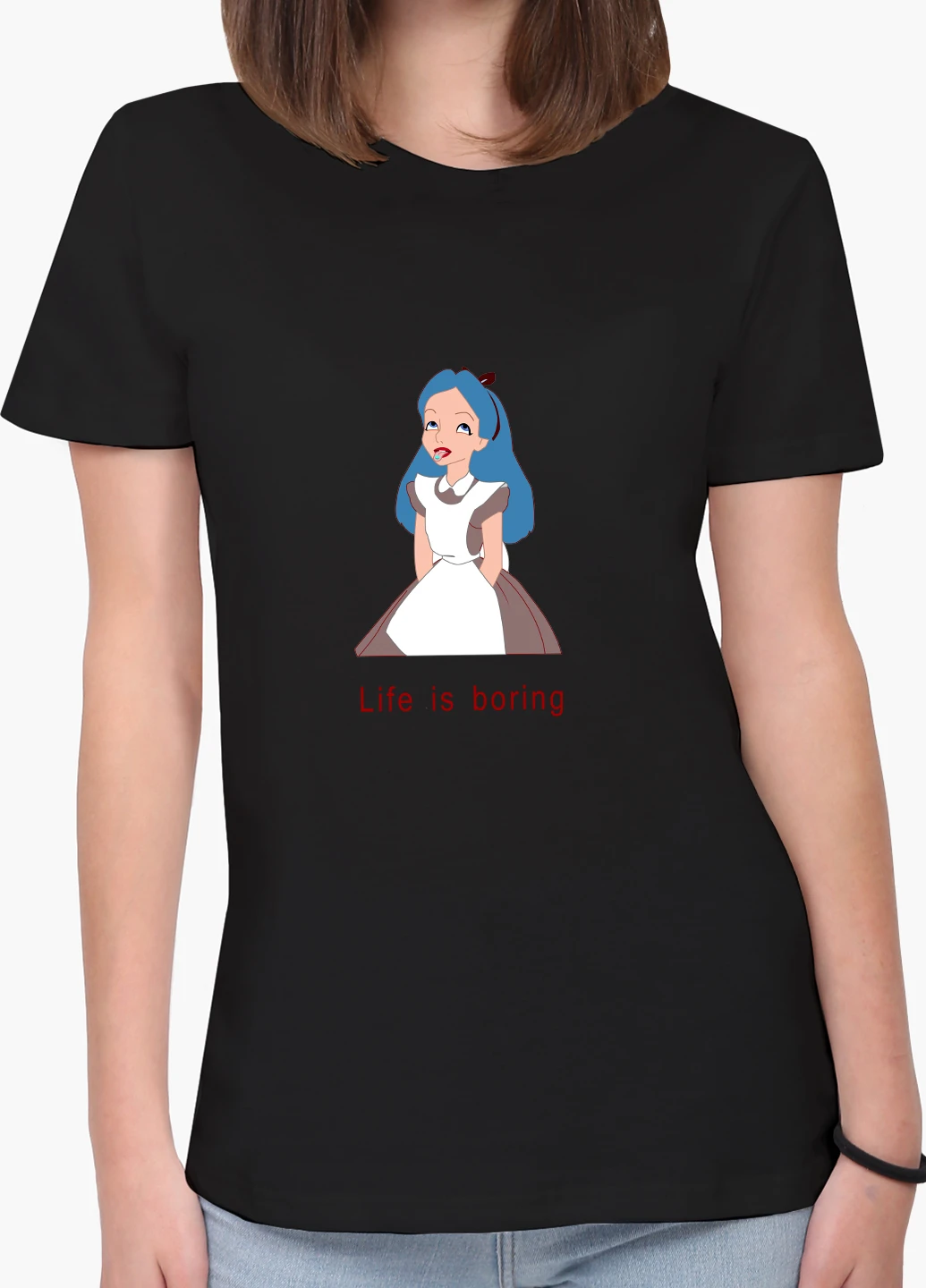 Футболка жіноча Аліса скукота Дісней (Disney) (8976-1435) XXL MobiPrint - (227212246)