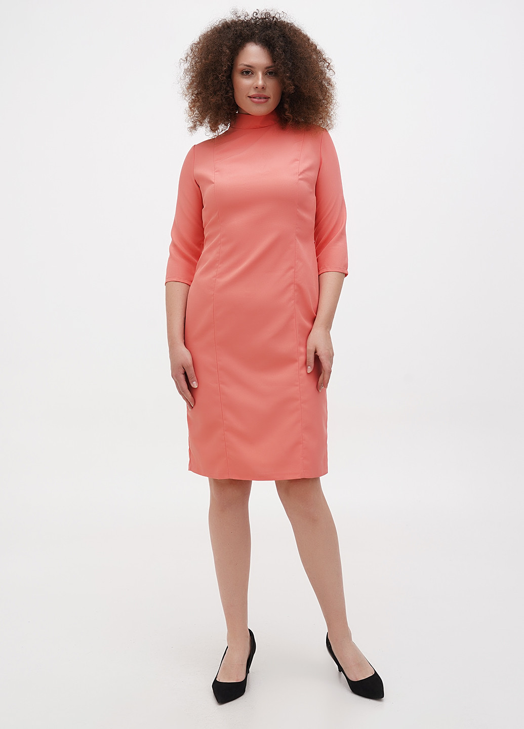 Розовое кэжуал платье футляр Rebecca Tatti однотонное