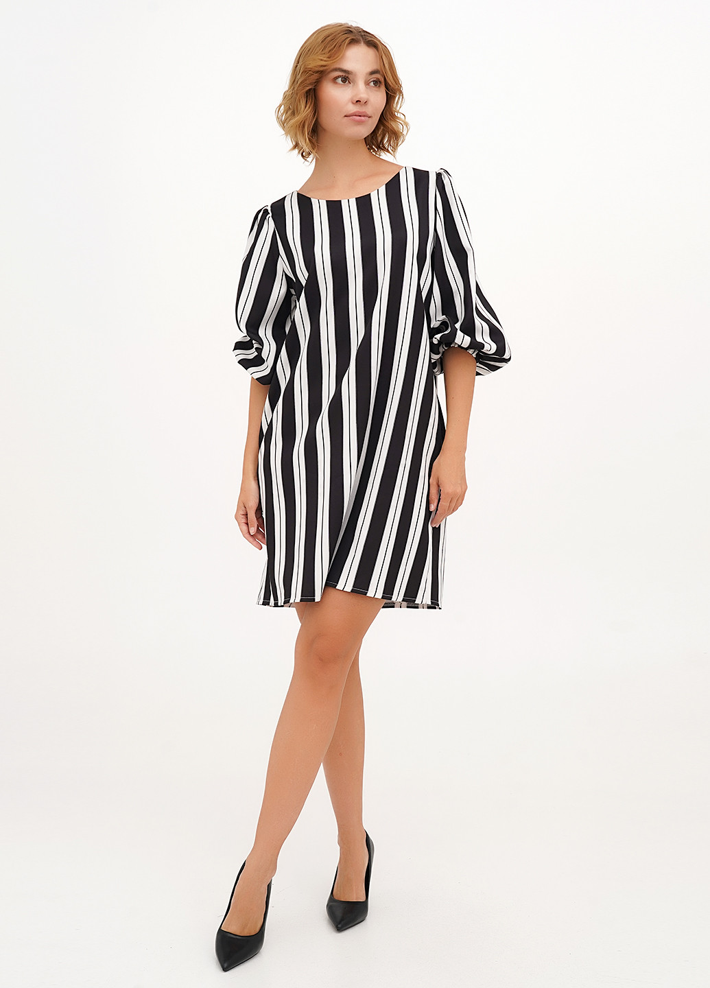 Чорно-білий кежуал сукня Vicolo в смужку