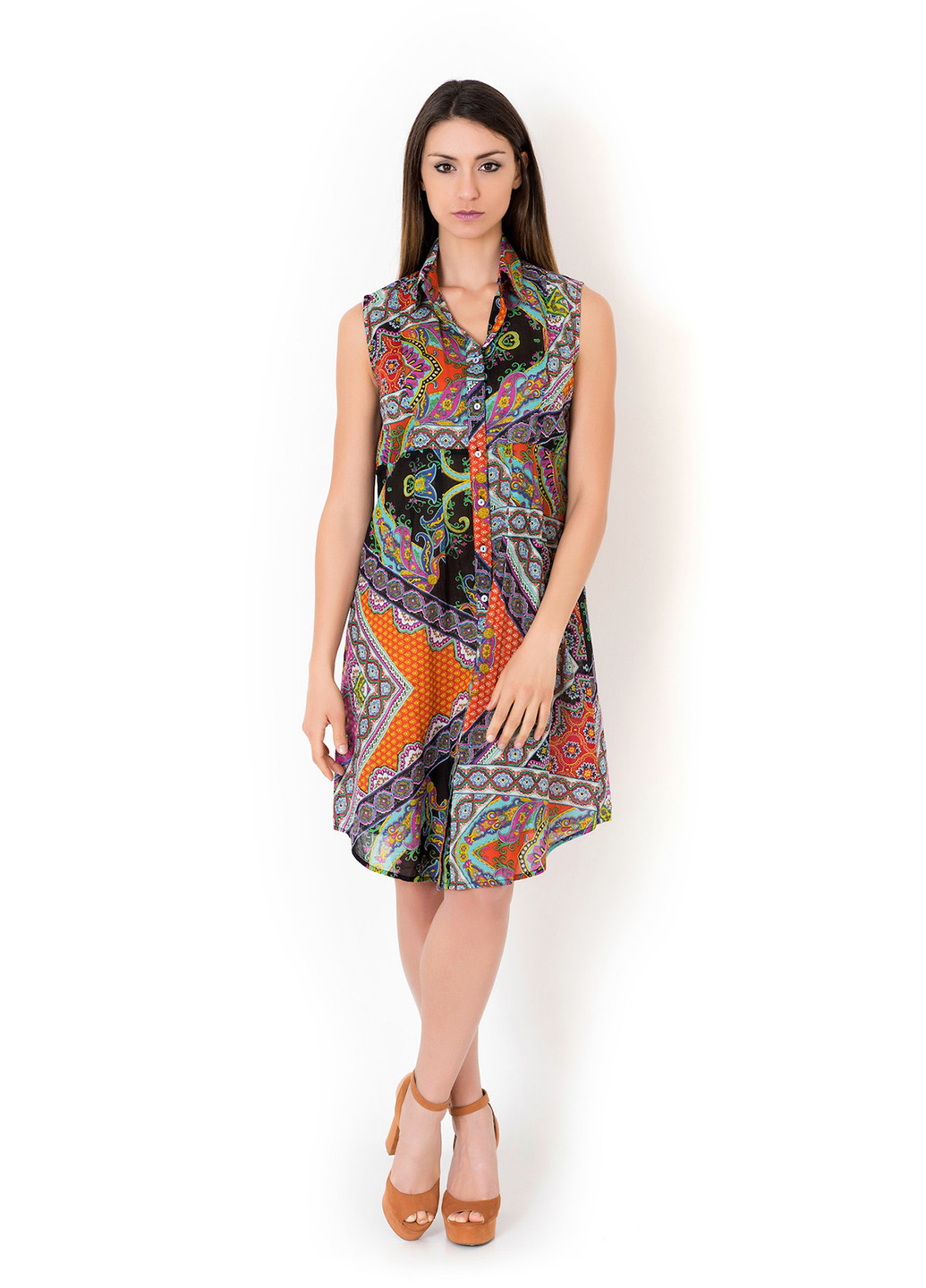 Комбінована пляжна сукня сорочка Iconique з абстрактним візерунком