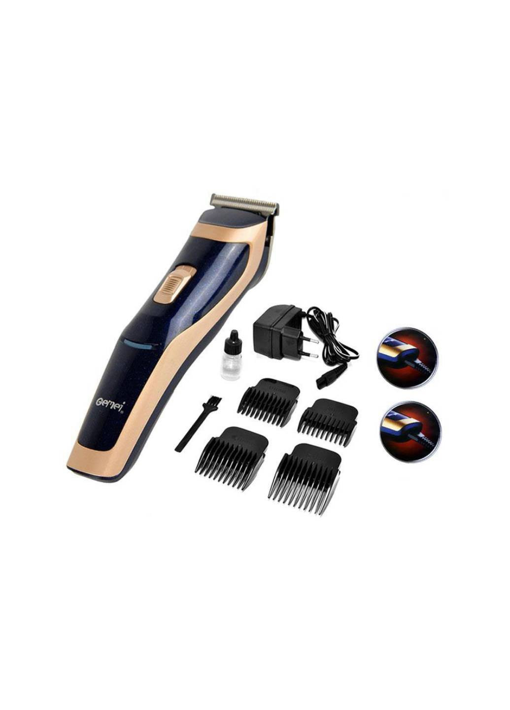 Машинка для стрижки волос GM-6005 Professional 3 Вт аккумуляторная титановые ножи + 4 насадки и щетка Gemei (254315737)