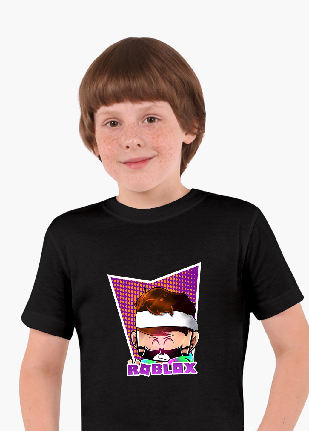 Черная демисезонная футболка детская роблокс (roblox)(9224-1221) MobiPrint