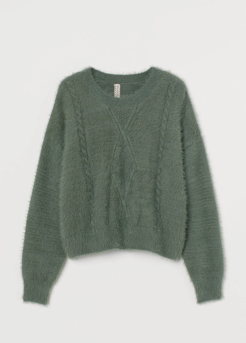 Вязаный косицами джемпер H&M (243649236)