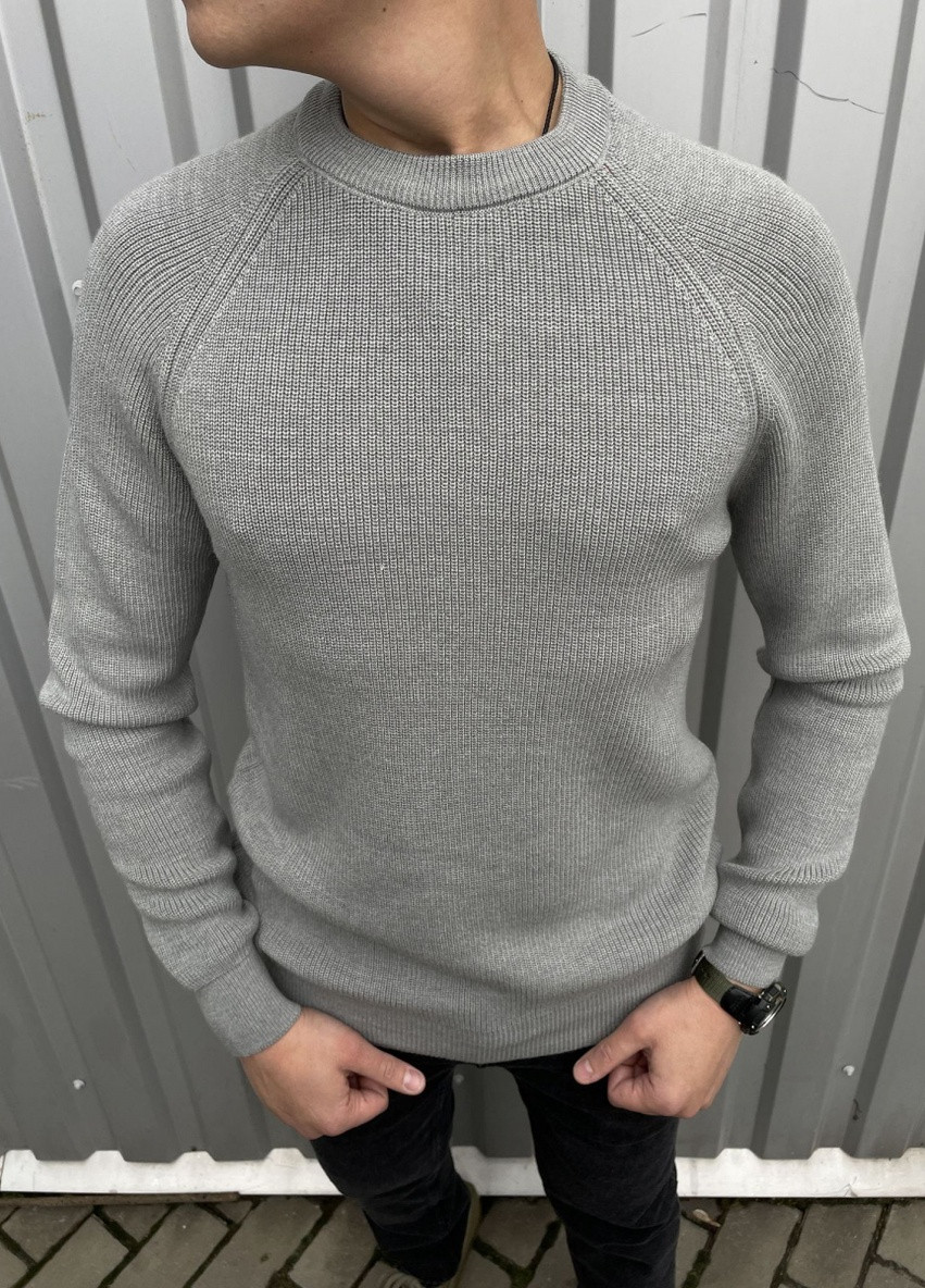 Сірий зимовий светр теплий Figo 6940 gray