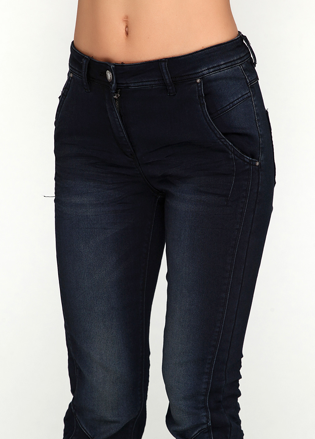 Джинси Brandtex Collection завужені однотонні темно-сині джинсові