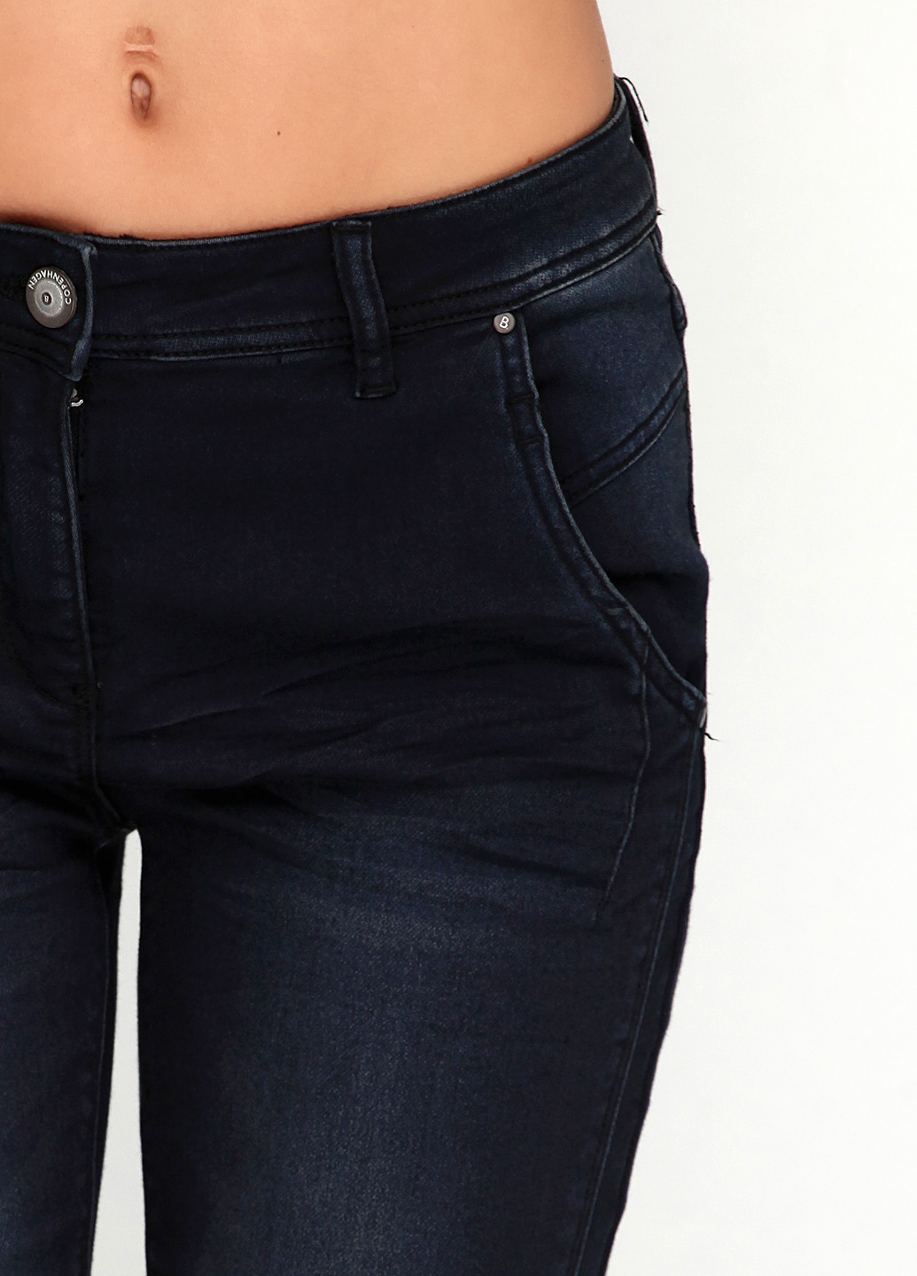 Джинси Brandtex Collection завужені однотонні темно-сині джинсові