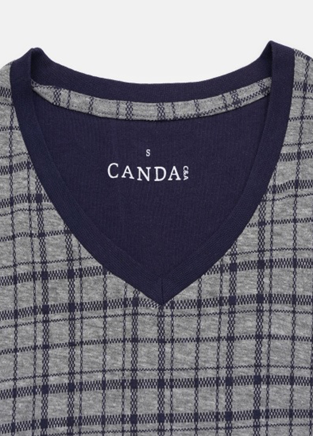 Лонгслів C&A клітинка сіро-синій домашні бавовна