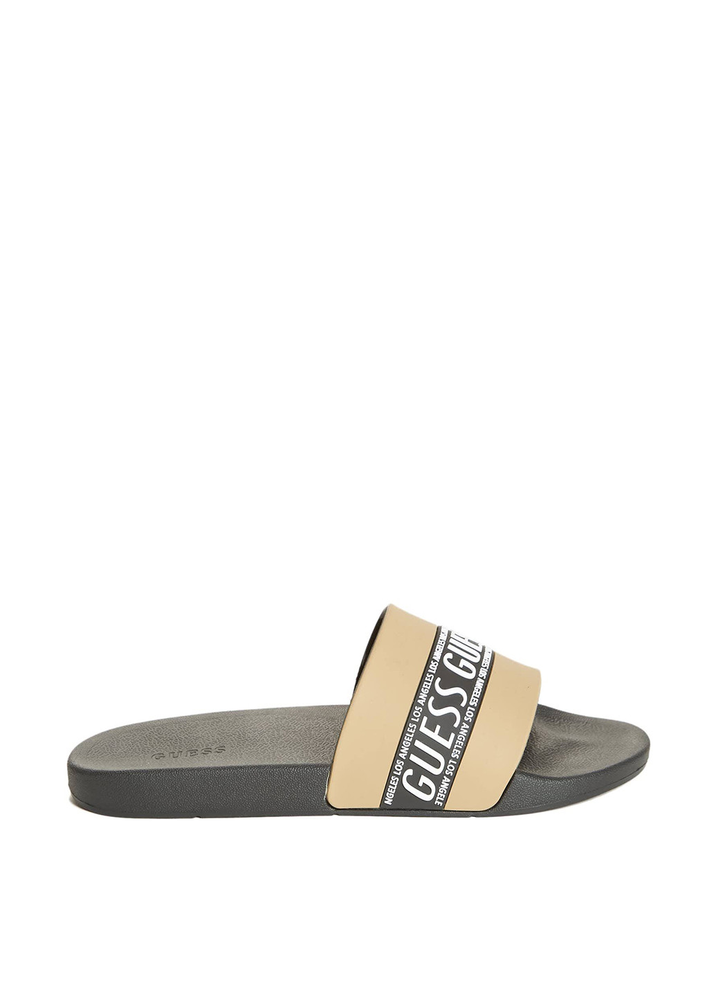 Коричневые пляжные шлепанцы Guess