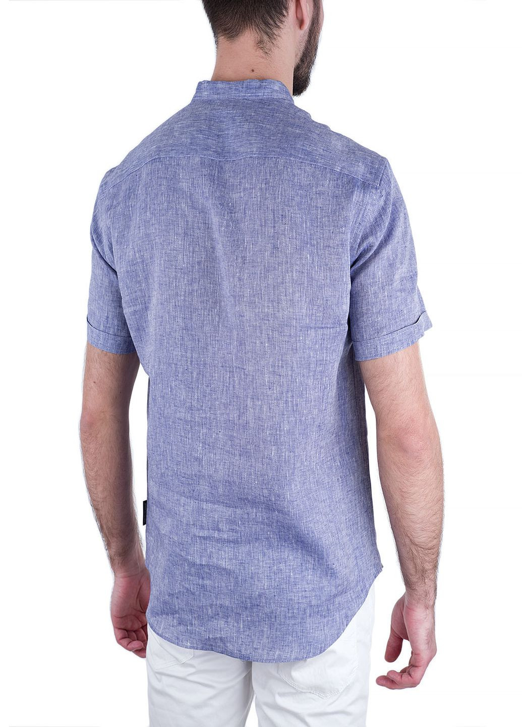 Голубой рубашка однотонная Emporio Armani