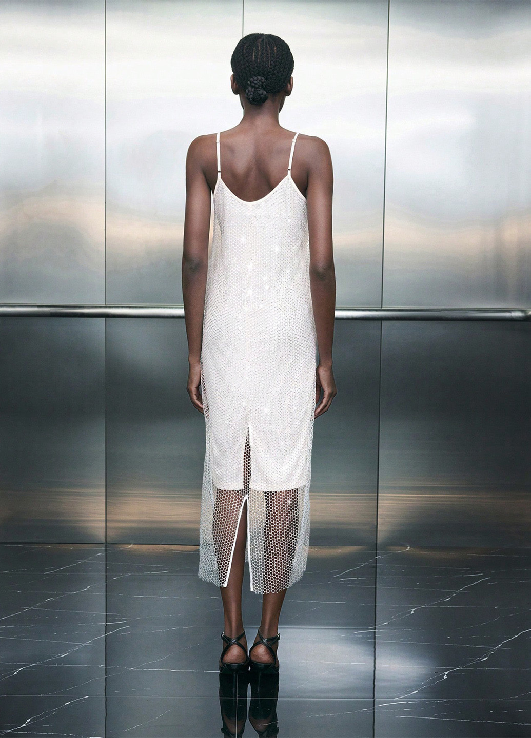 Білий святковий, коктейльна сукня сукня-комбінація SHEIN однотонна