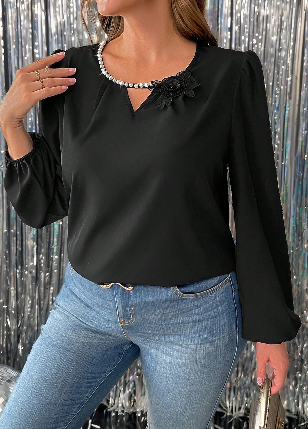 Чорна блуза SHEIN