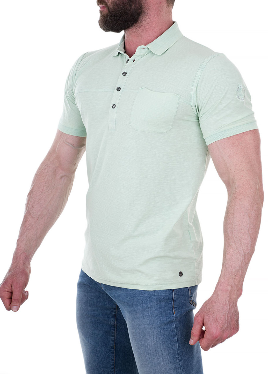 Салатовая футболка-поло для мужчин Roy Robson однотонная