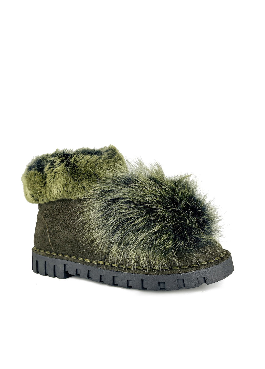 Черевики жіночі зелені з еко замші зимові з хутром Fashion (251198613)