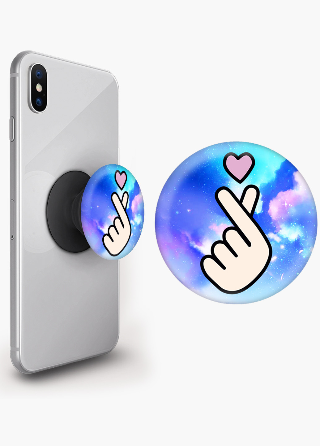 Попсокет (Popsockets) тримач для смартфону БТС (BTS) (8754-1063) Чорний MobiPrint (216748206)