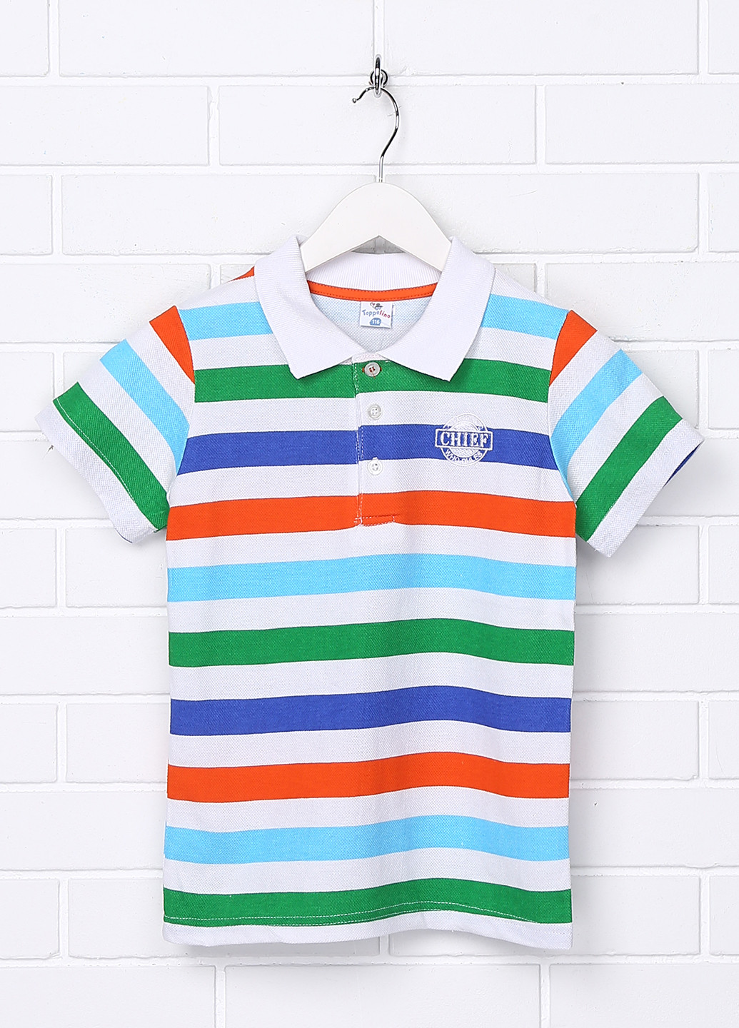Цветная детская футболка-поло для мальчика Topolino в полоску