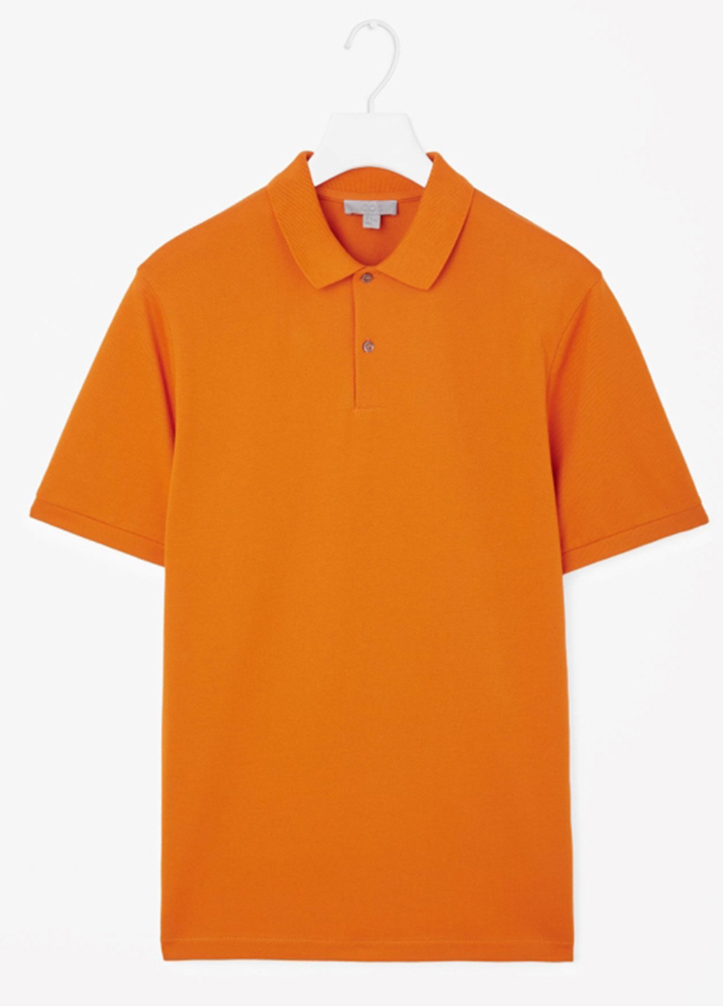 Оранжевая футболка-поло для мужчин Cos однотонная