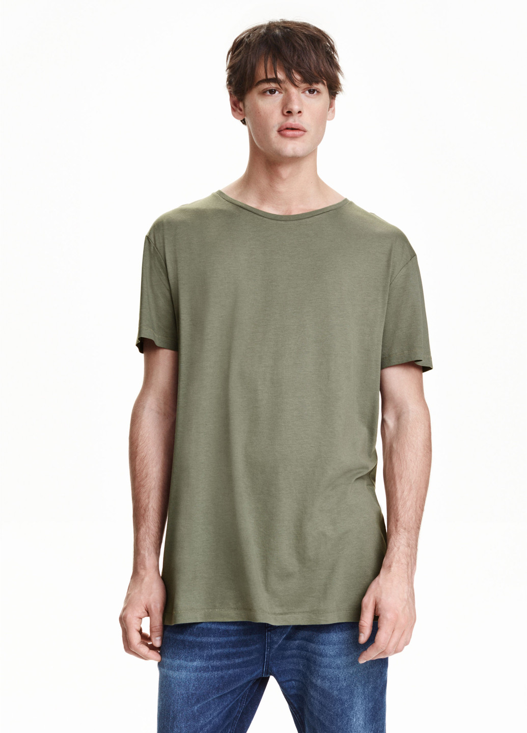 Оливковая футболка H&M