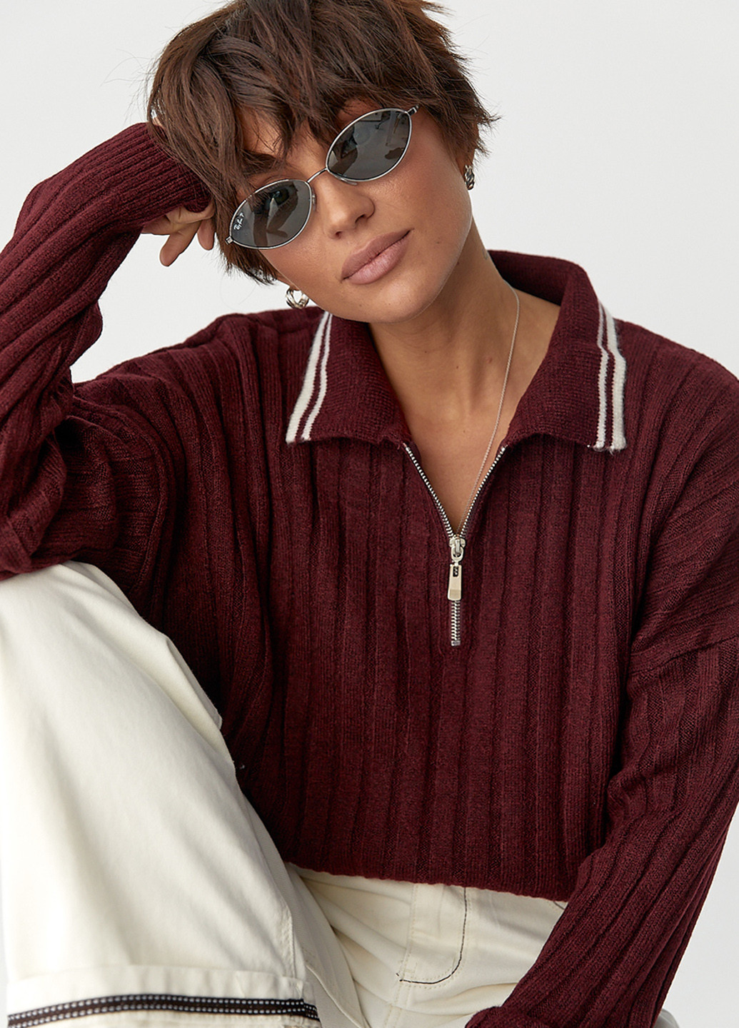 Бордовий демісезонний джемпер джемпер No Brand