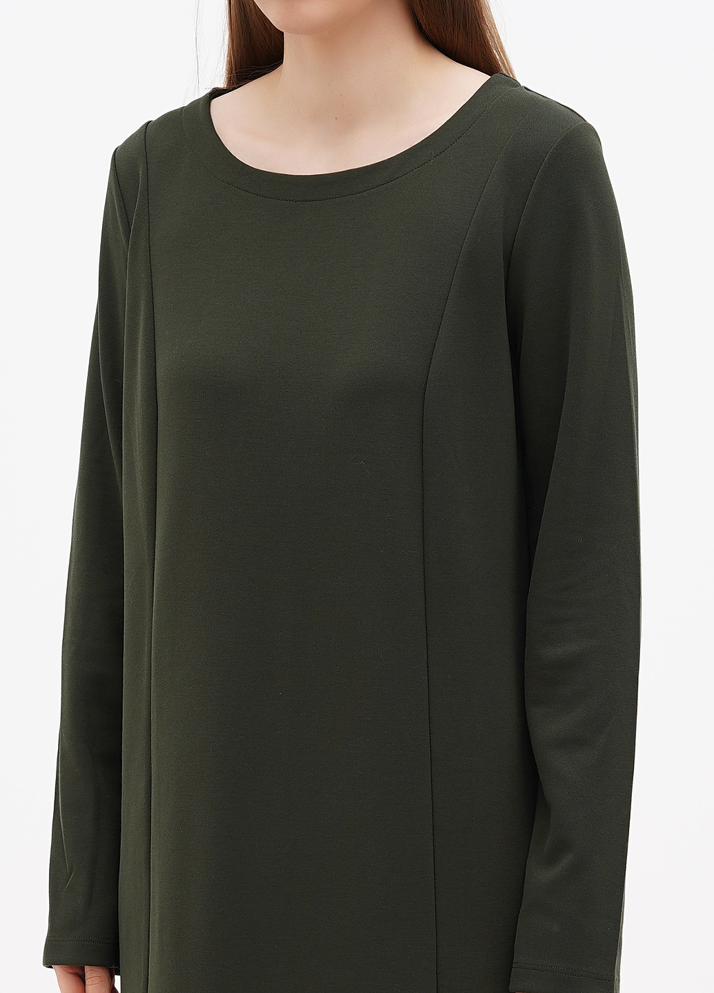 Темно-зеленое кэжуал платье S.Oliver однотонное