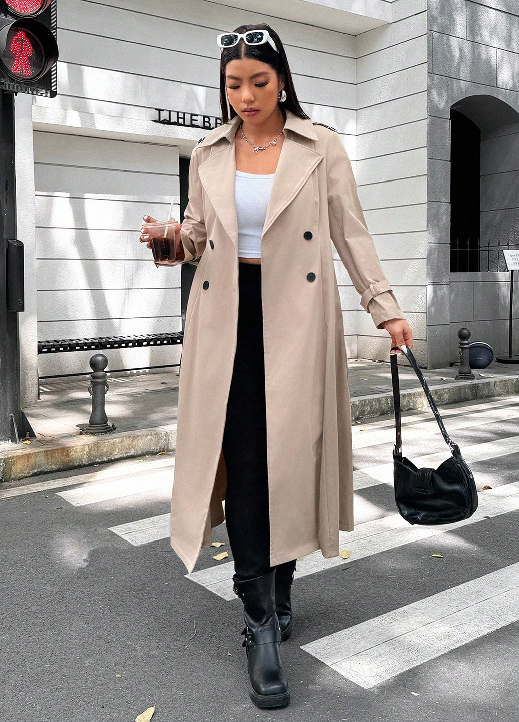 Плащ SHEIN тренчкот на гудзиках демісезон (332312899)