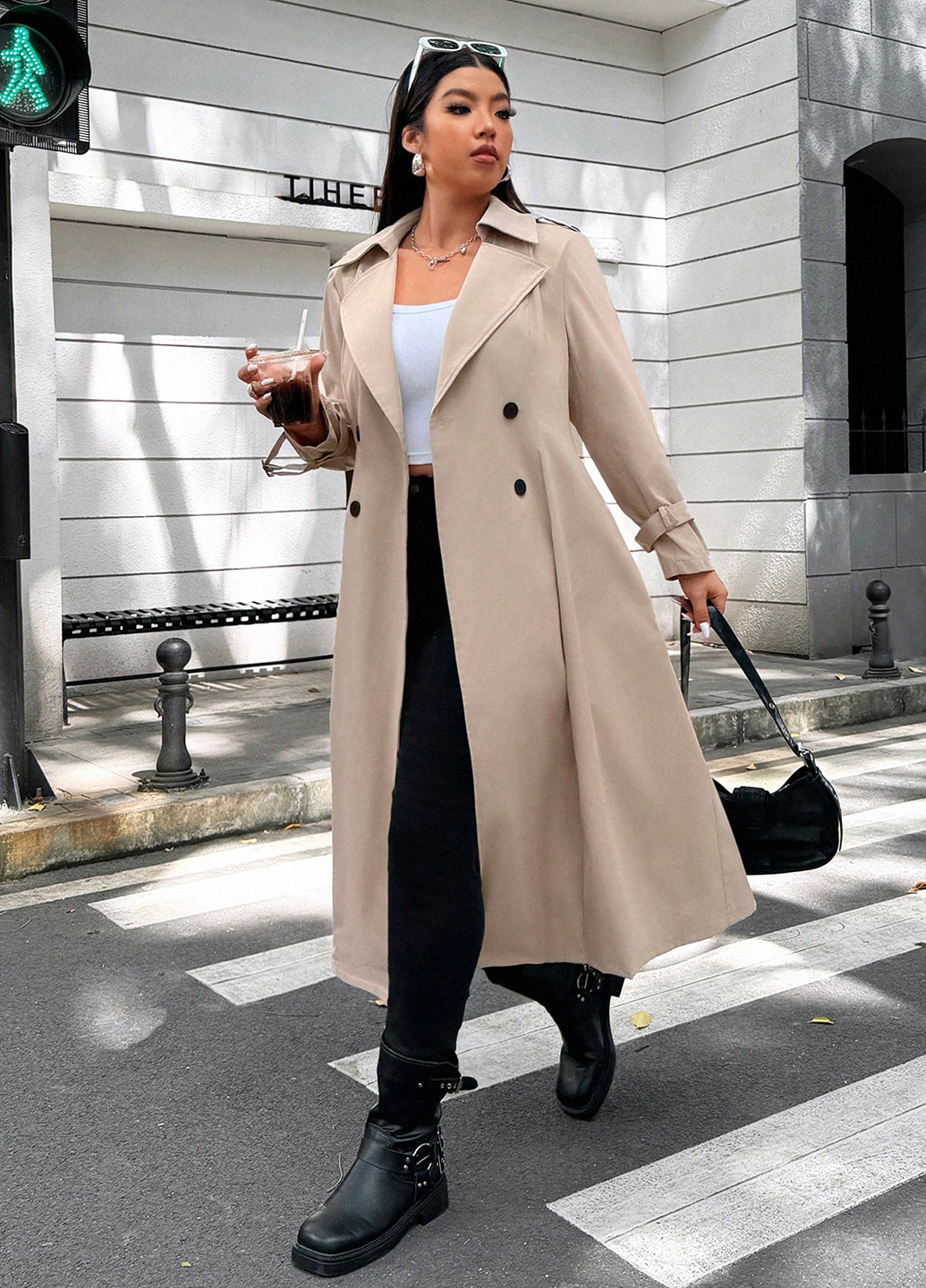 Плащ SHEIN тренчкот на гудзиках демісезон (332312899)