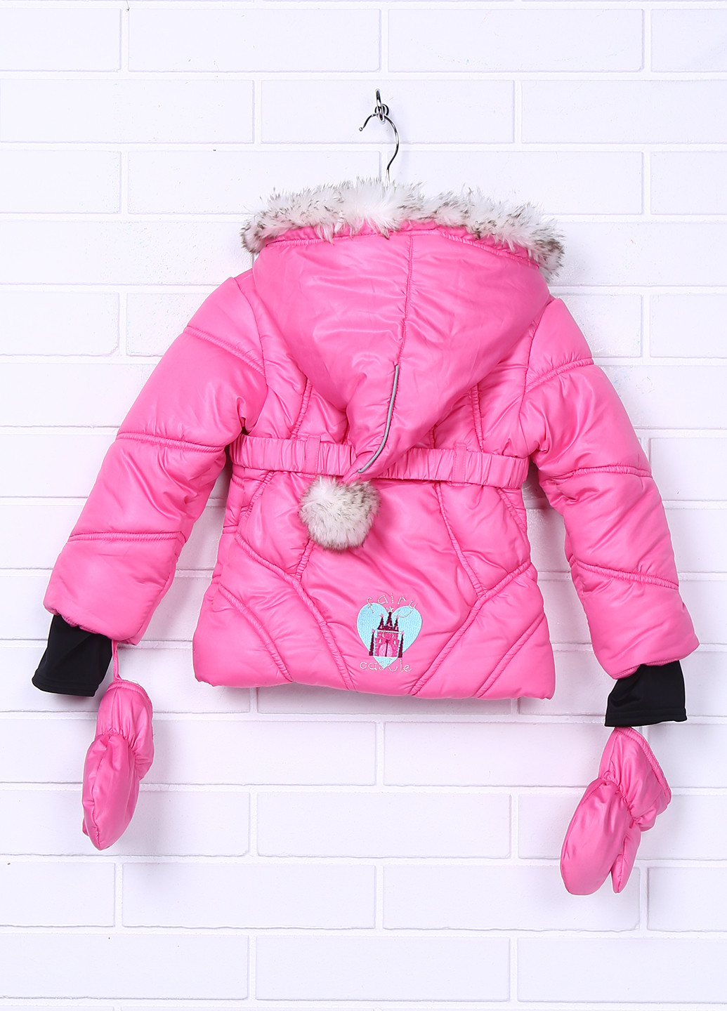Рожева зимня комплект (куртка, рукавиці) Gusti Boutique