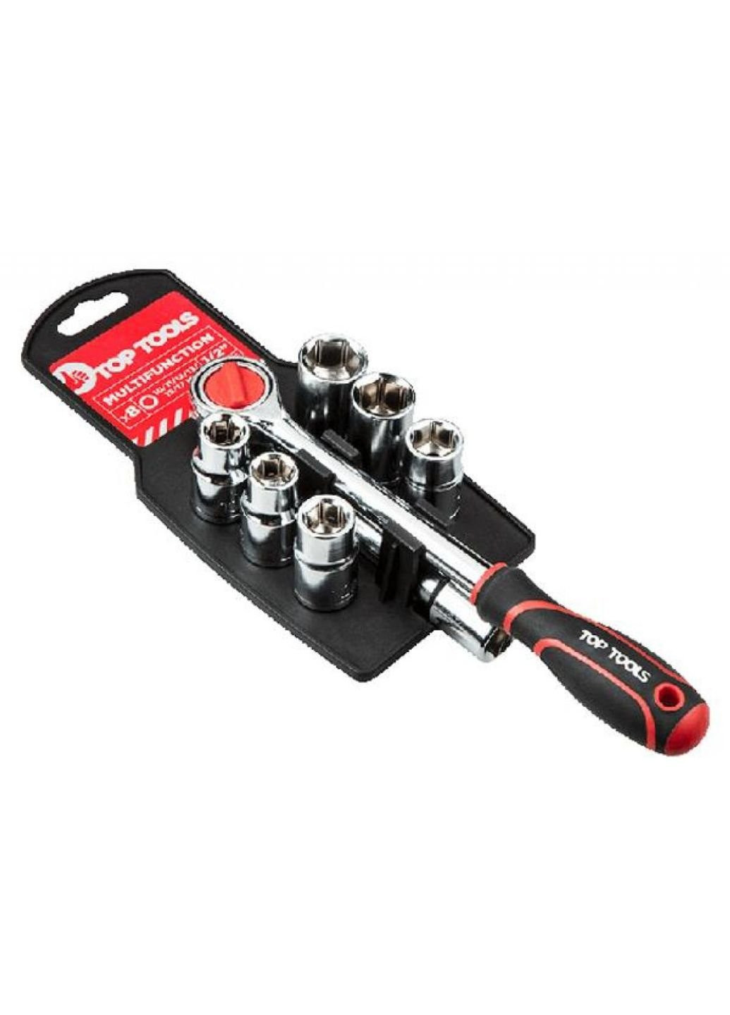 Набор инструментов сменных торцевых головок 38D143, 1/2", 8 шт. (38D143) Top Tools (252409884)