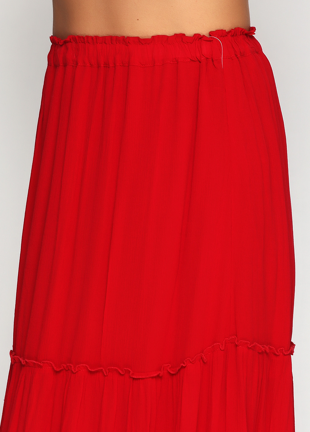 Красная кэжуал однотонная юбка Zara клешированная