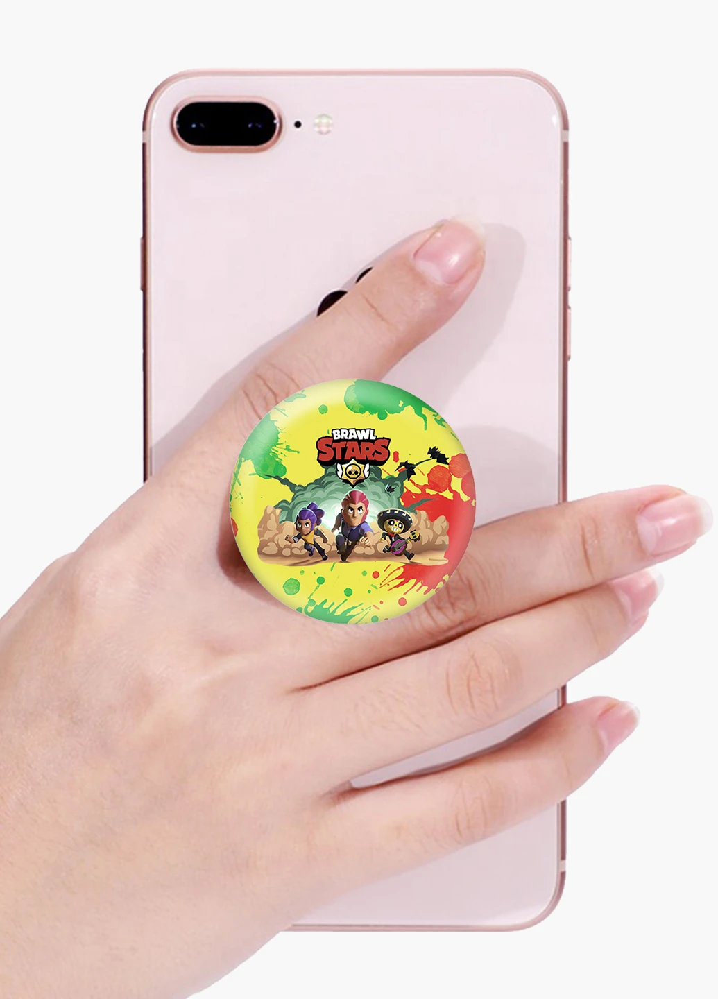 Попсокет (Popsockets) тримач для смартфону Бравл Старс (Brawl Stars) (8754-1024) Чорний MobiPrint (216748462)