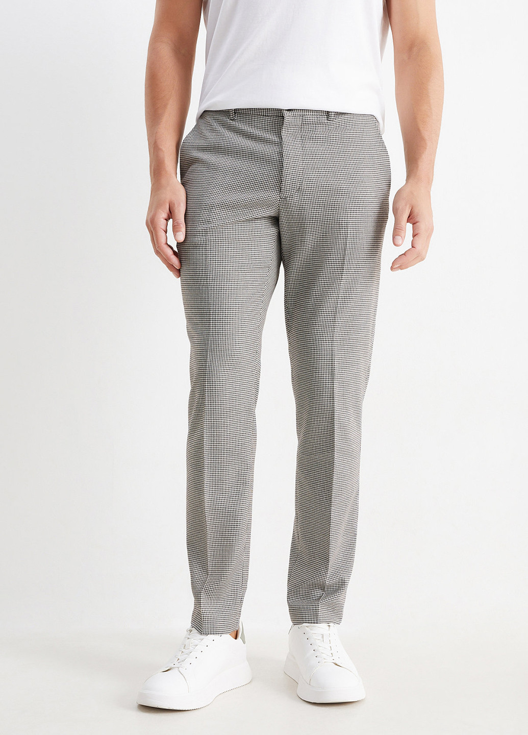 Черно-белые кэжуал демисезонные чиносы брюки C&A