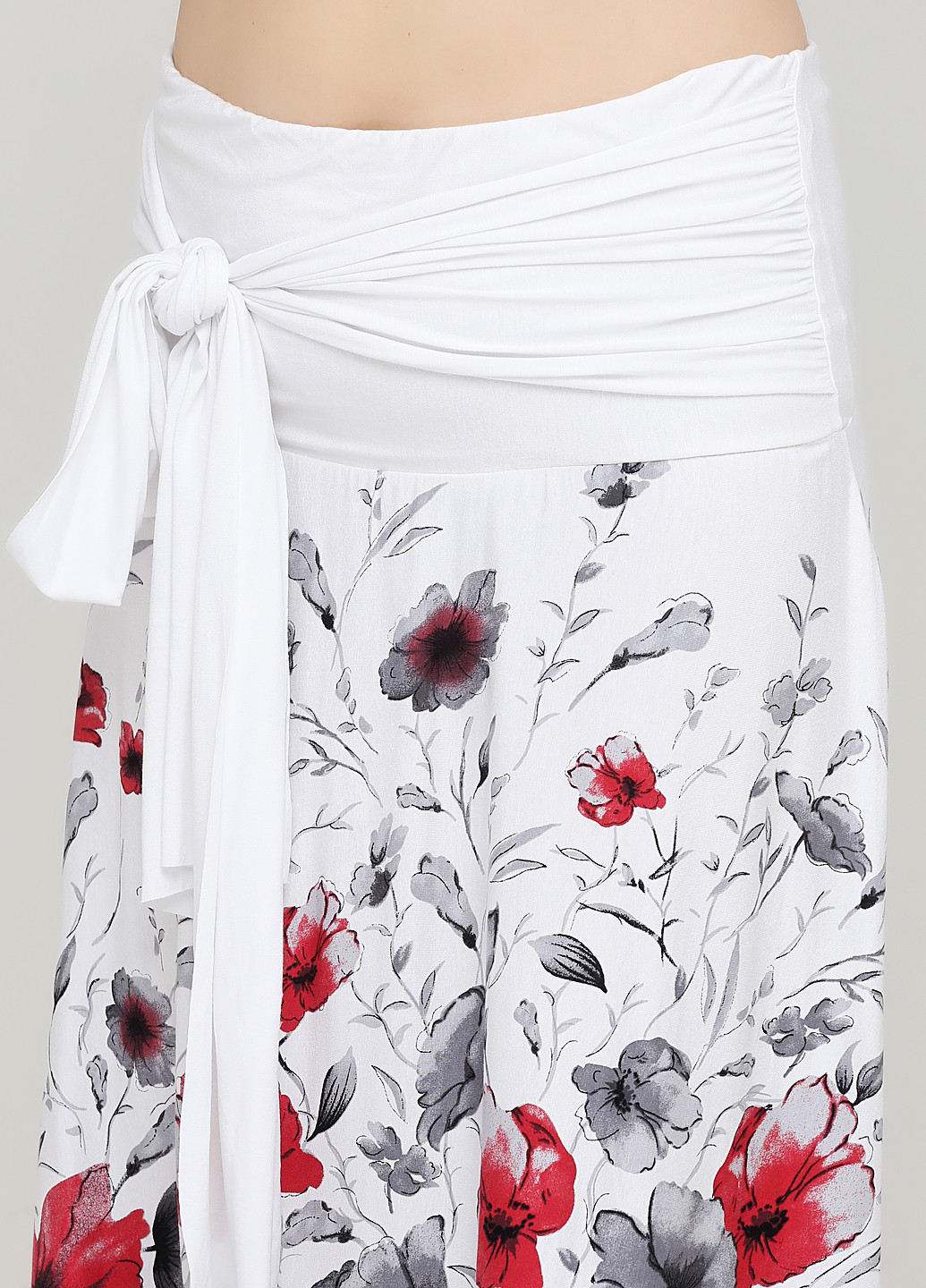 Белая кэжуал цветочной расцветки юбка Lascana клешированная