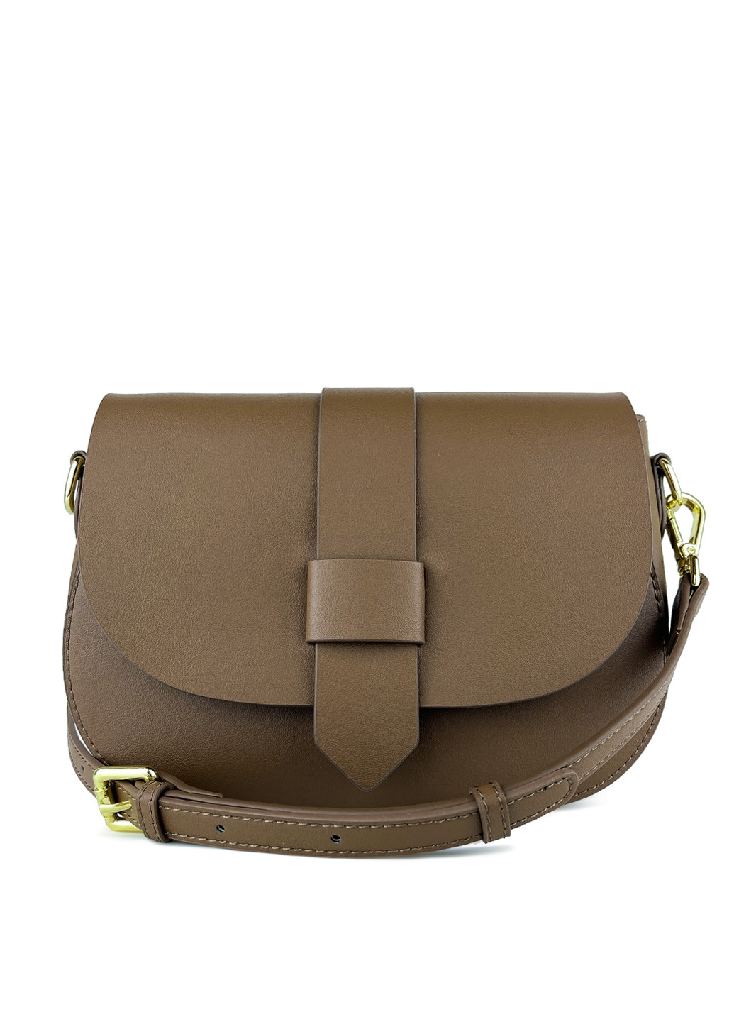 Женская сумка через плечо кросс-боди темно-бежевая кожаная маленькая Fashion (251385046)