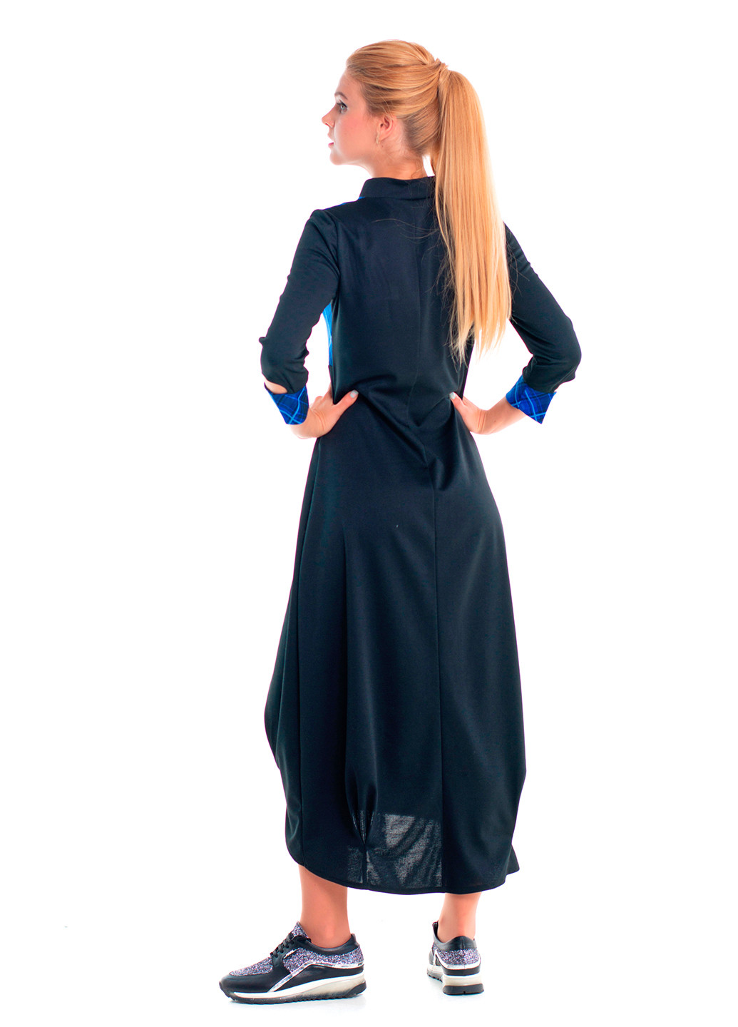 Темно-синее кэжуал платье Alpama однотонное
