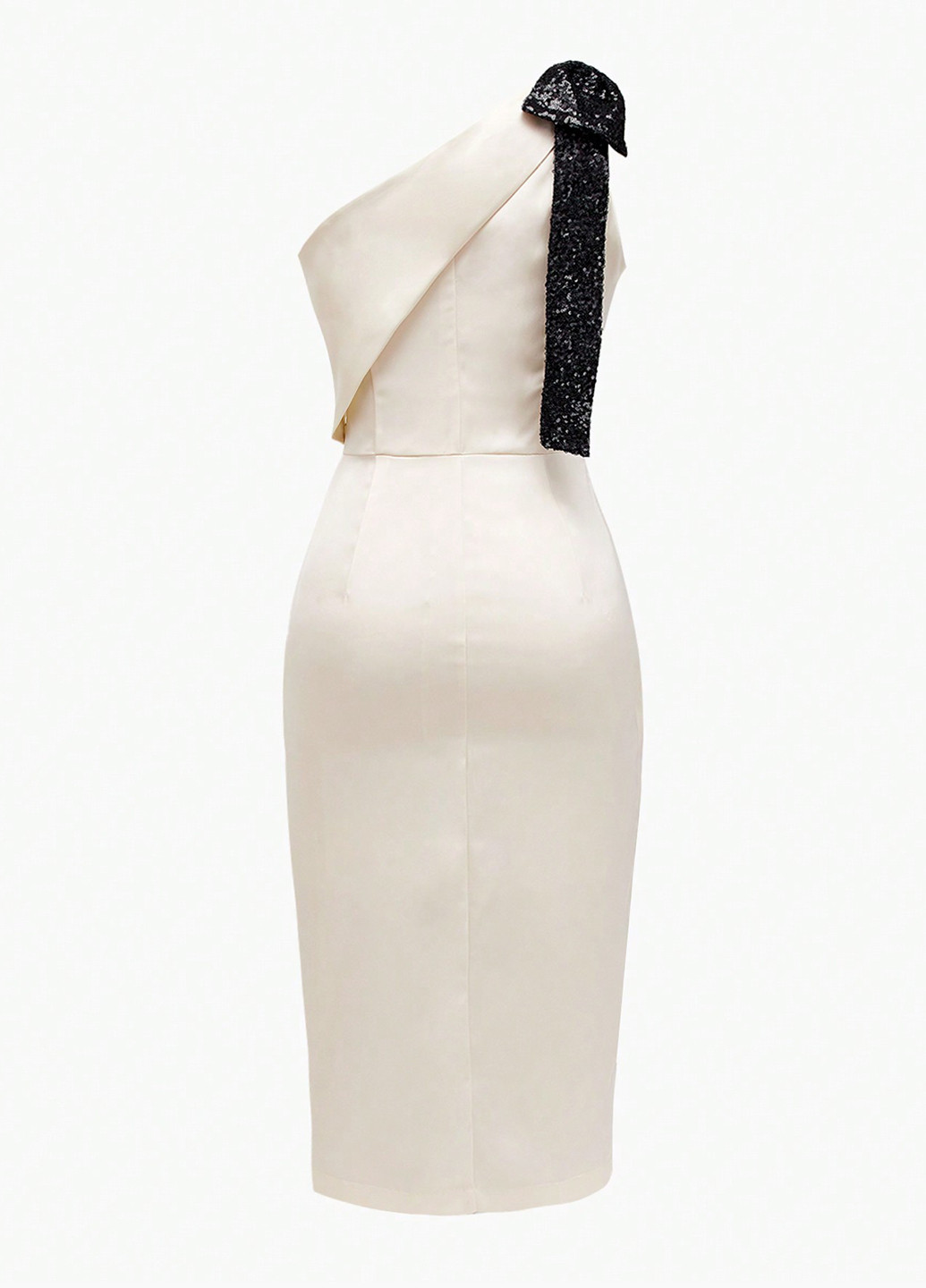 Світло-бежева вечірня, коктейльна сукня на одне плече SHEIN однотонна