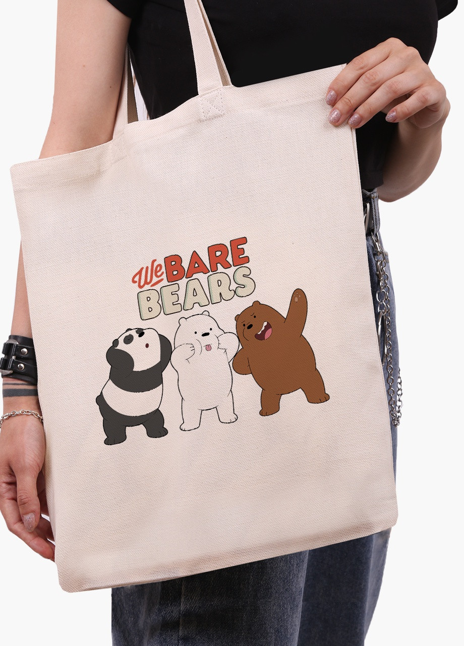 Эко сумка шоппер белая Вся правда о медведях (We Bare Bears) (9227-2667-WT-1) экосумка шопер 41*35 см MobiPrint (216642125)