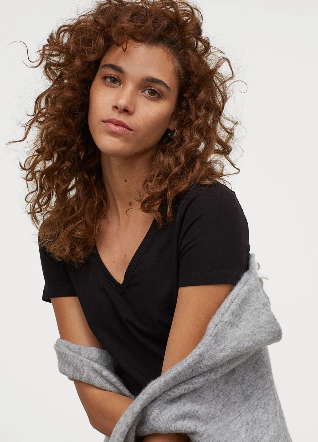 Футболка,чорний, H&M Basic - (255192092)