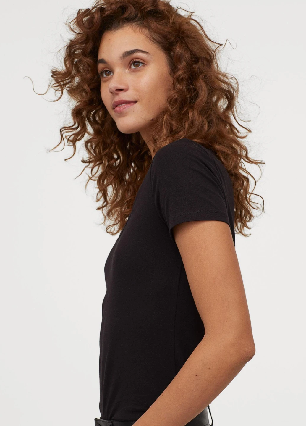 Футболка,чорний, H&M Basic - (255192092)