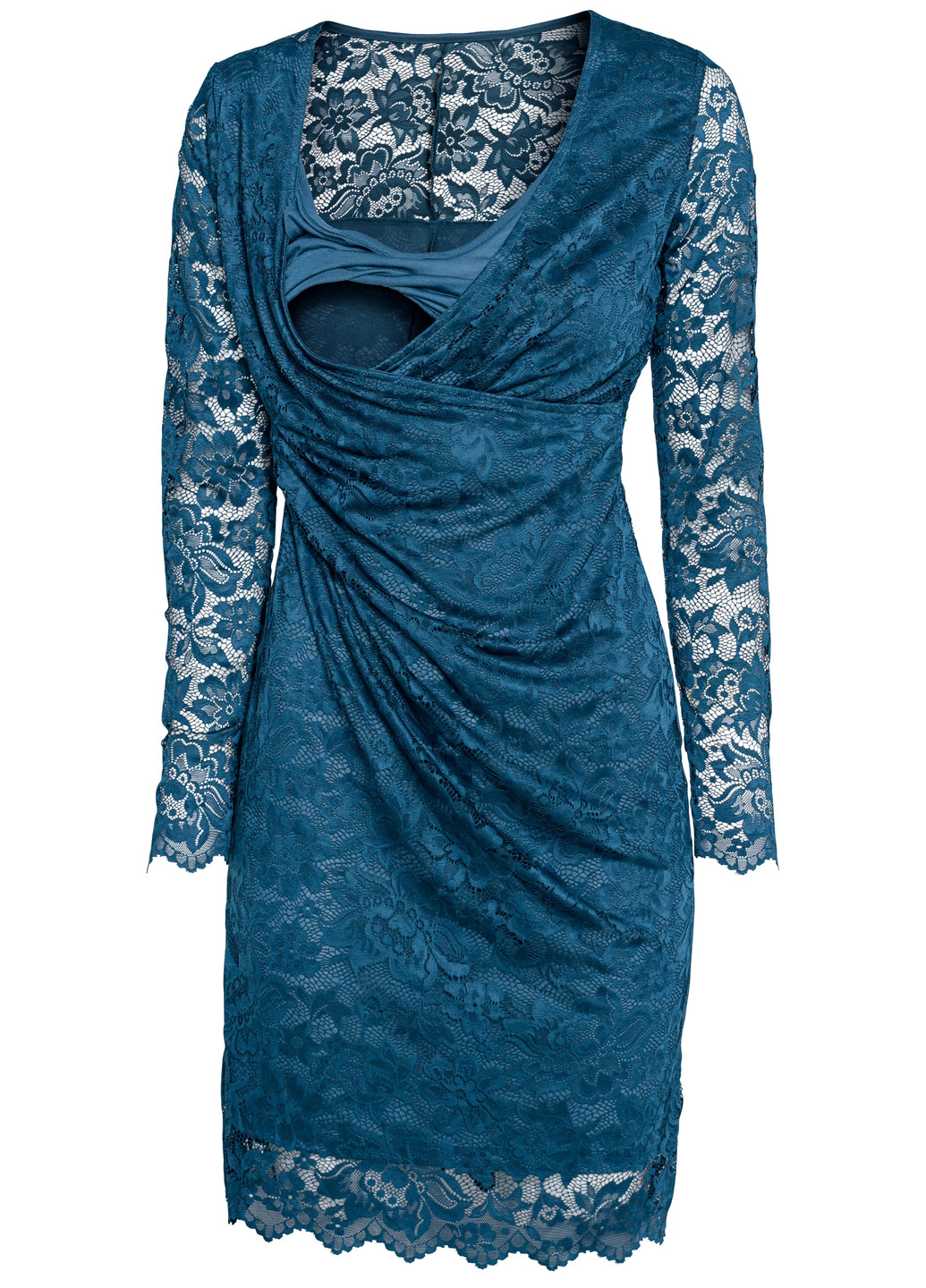 Бирюзовое кэжуал платье на подкладе H&M с цветочным принтом