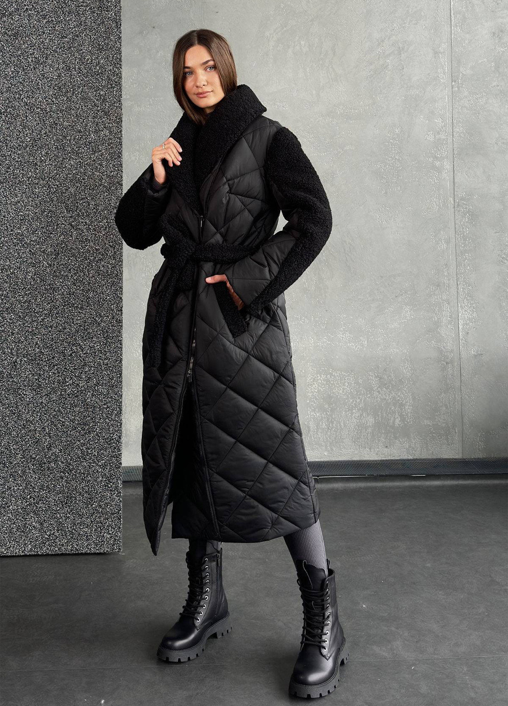 Чорна зимня куртка куртка-пальто No Brand