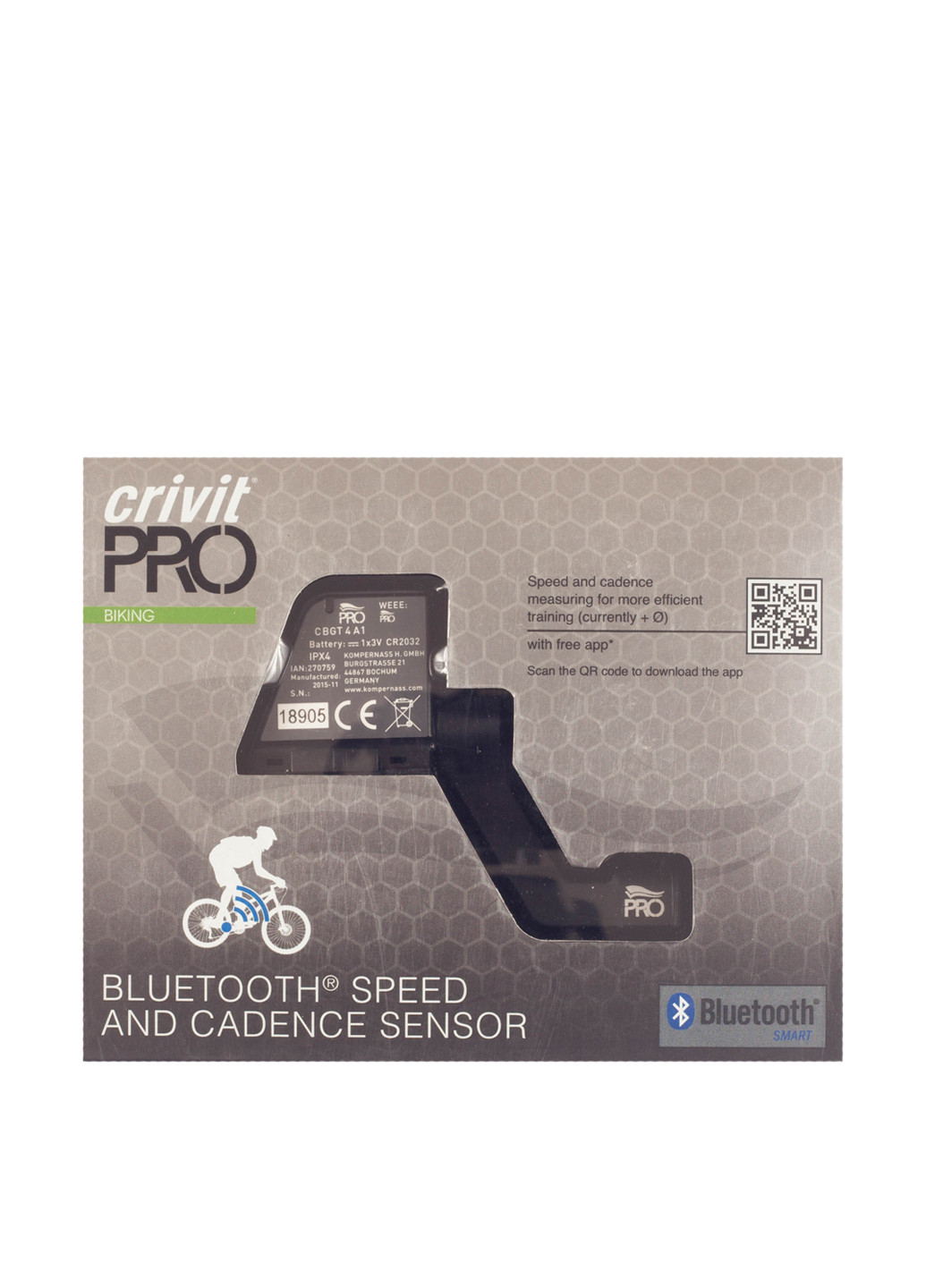 Bluetooth сенсор швидкості для велосипедів Crivit (100056367)