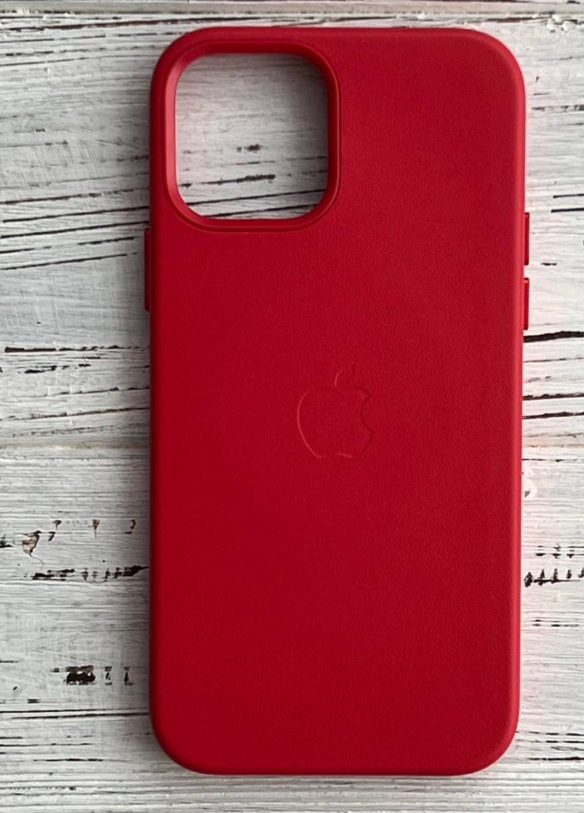 Шкіряний Чохол Накладка Leather Case (AA) with MagSafe Для IPhone 12 Pro Max Red No Brand (254091789)