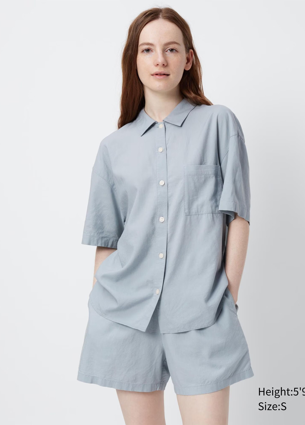 Синя всесезон піжама (сорочка, шорти) сорочка + шорти Uniqlo