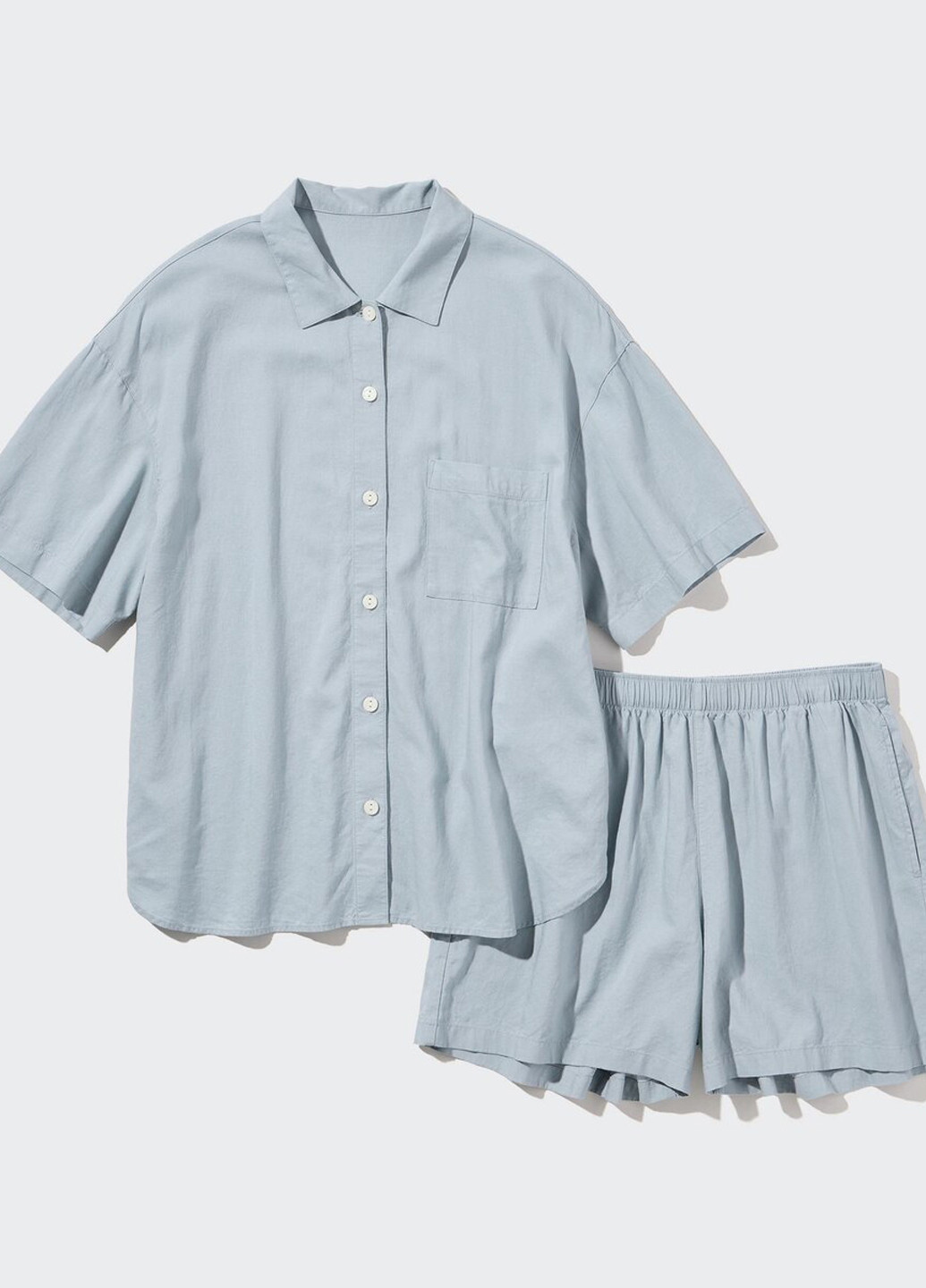 Синя всесезон піжама (сорочка, шорти) сорочка + шорти Uniqlo