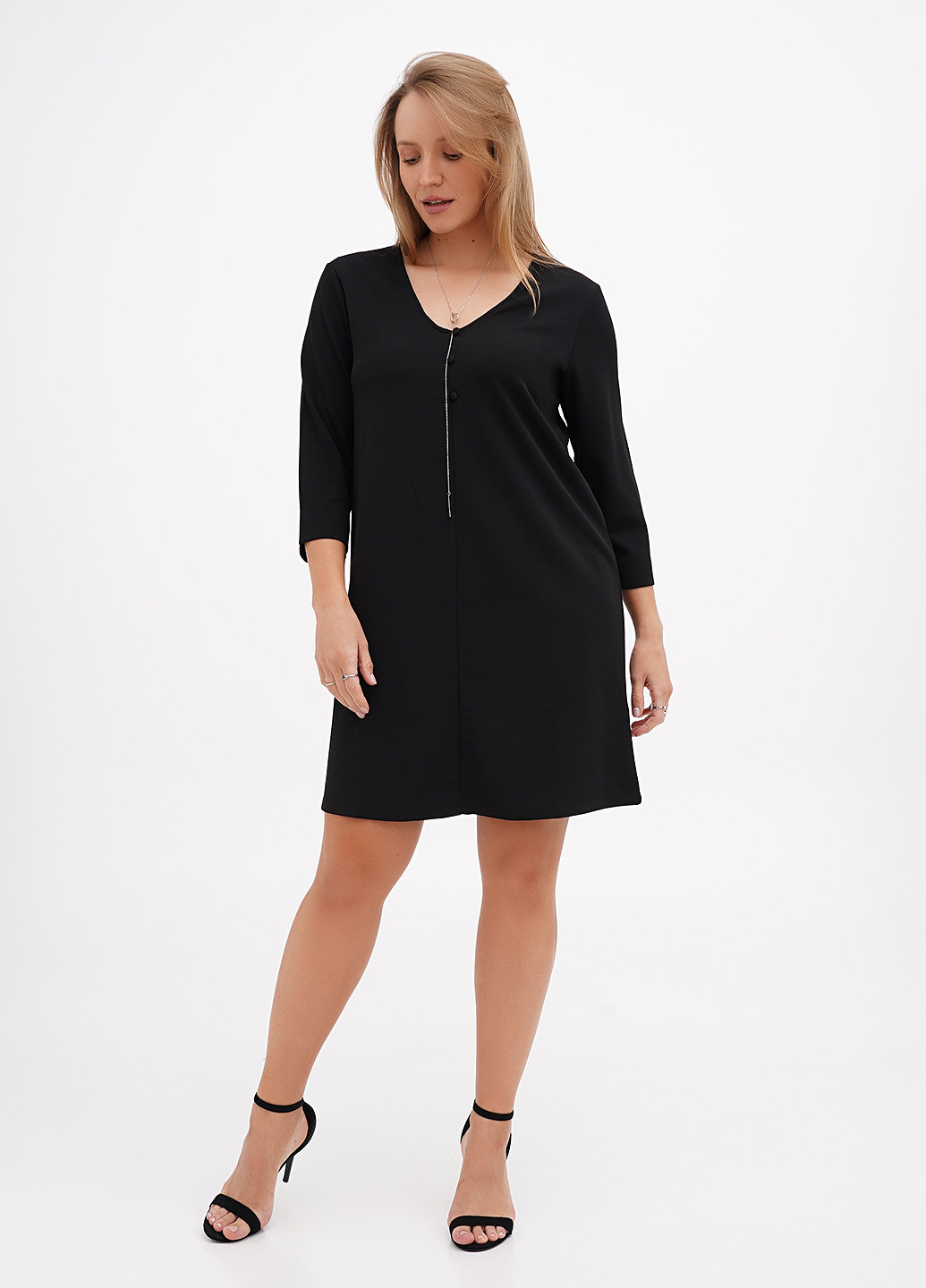 Черное кэжуал платье Terranova однотонное