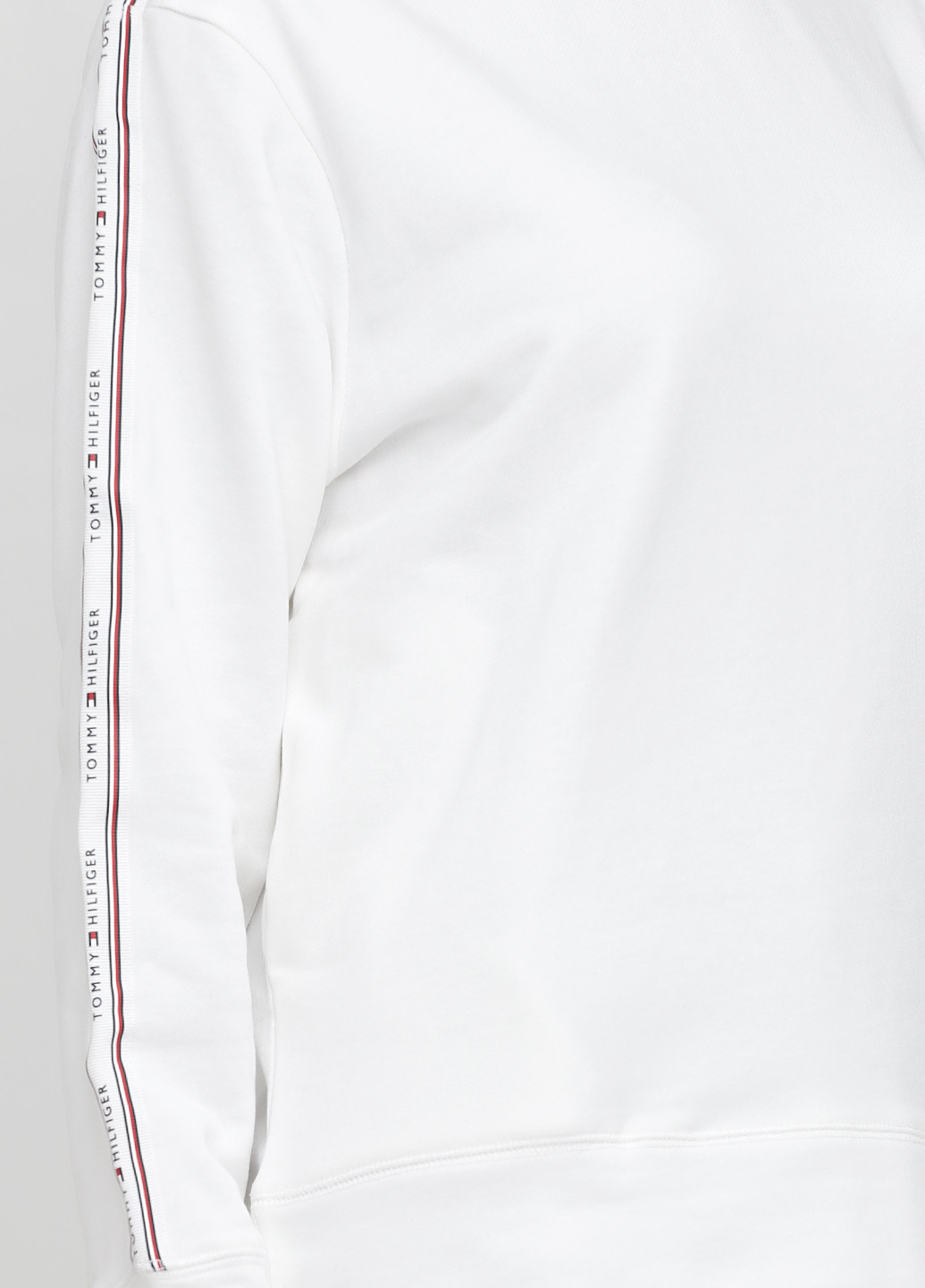 Свитшот Tommy Hilfiger - Прямой крой логотип белый кэжуал трикотаж, хлопок - (250450719)
