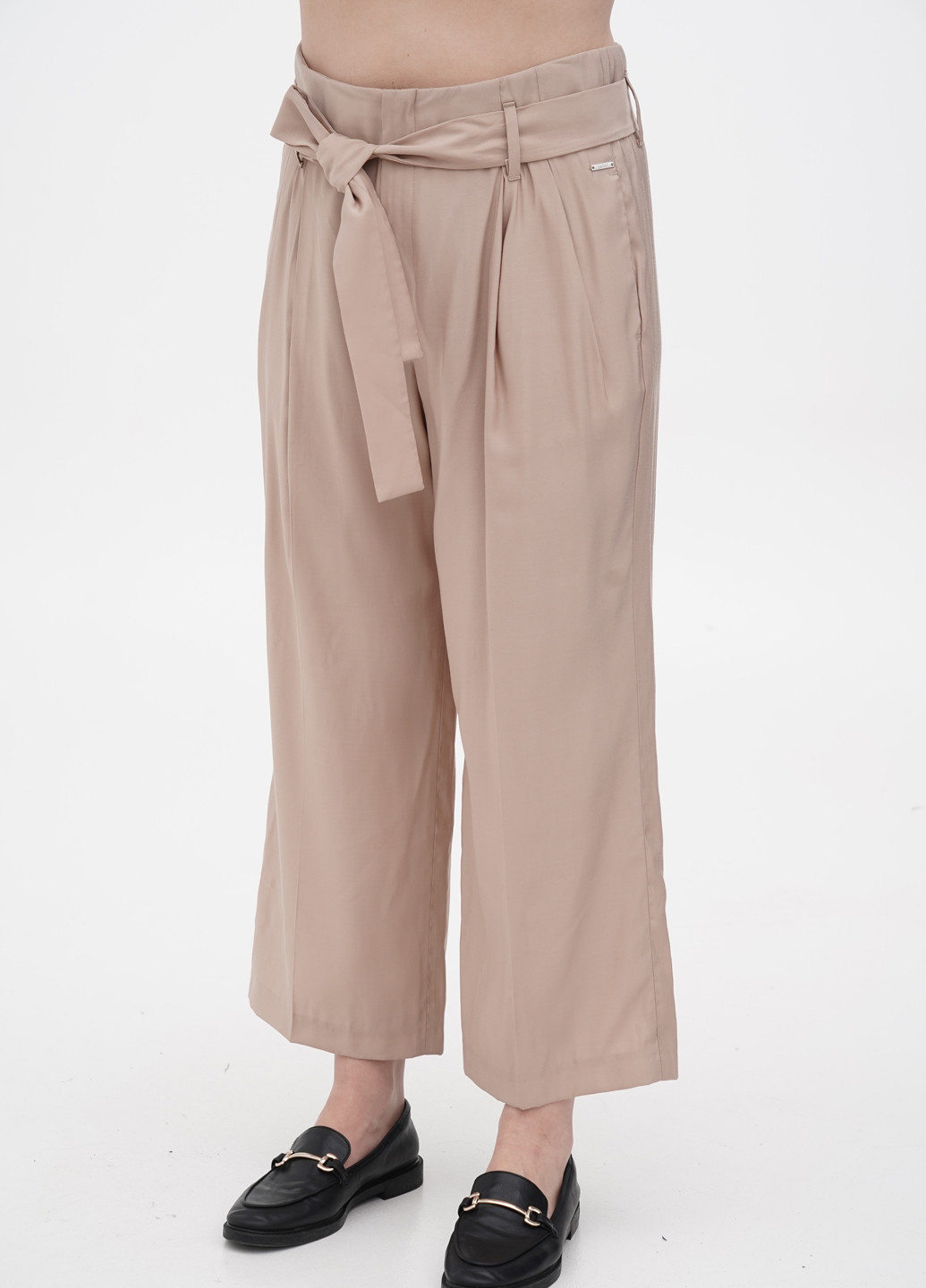 Бежевые кэжуал демисезонные прямые, укороченные брюки Liu Jo