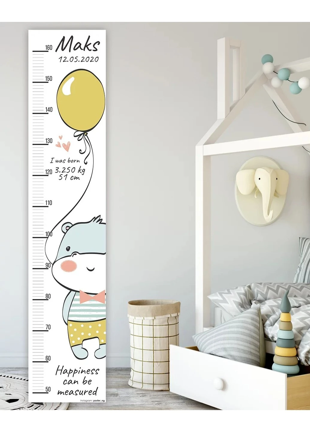 Ростомір іменний Hippo boy 1068 HeyBaby (254342033)