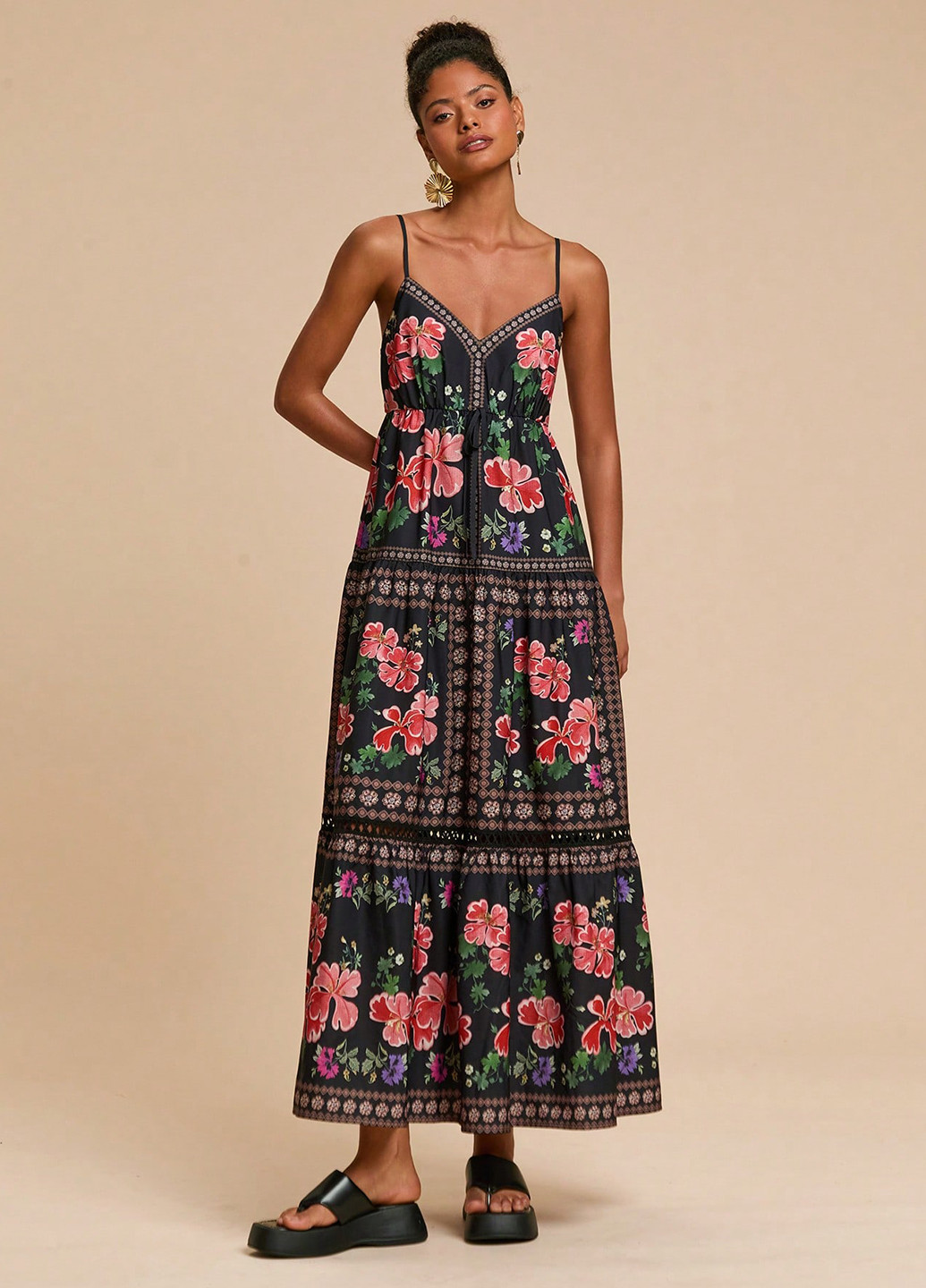 Летний женский сарафан SHEIN в цветочек